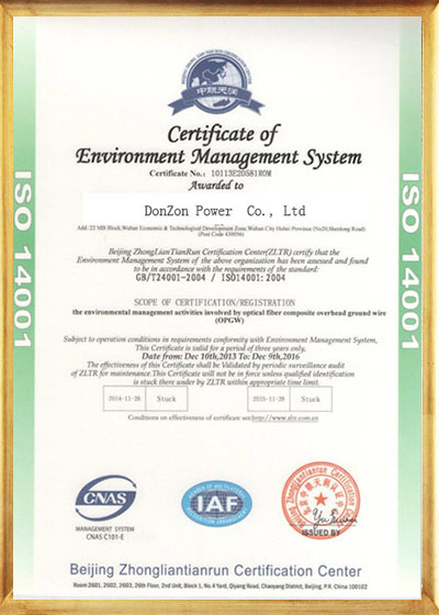 ISO14001 Certificate